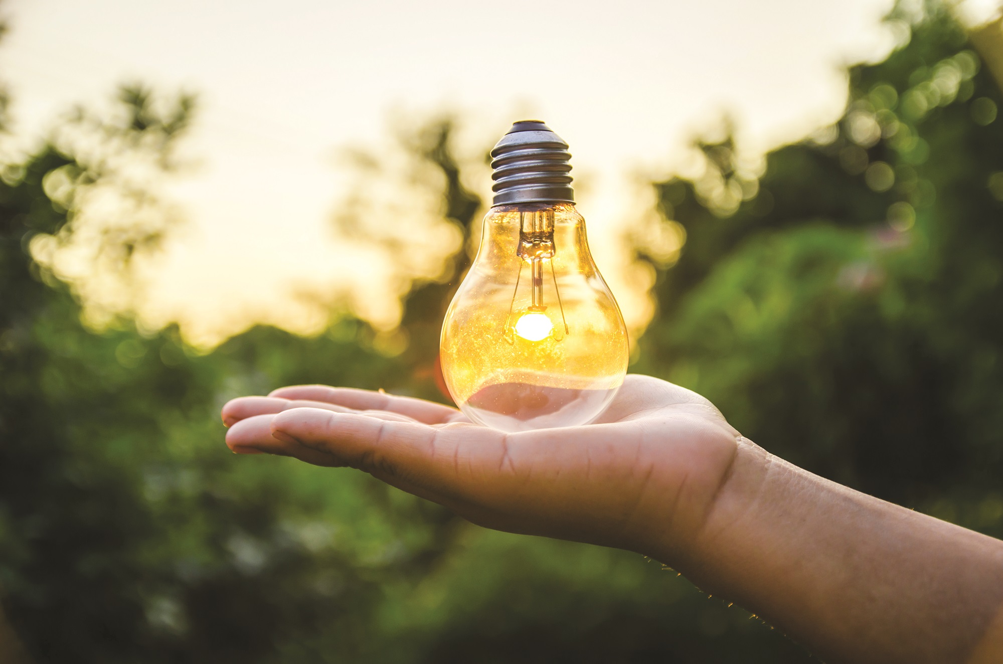 Foto van hand met lamp